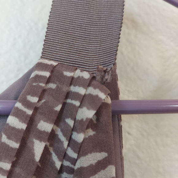 Ann Taylor Loft Petite Sleeveless  Fit Flare Dress Brown and Biege Abstract - Picture 8 of 11